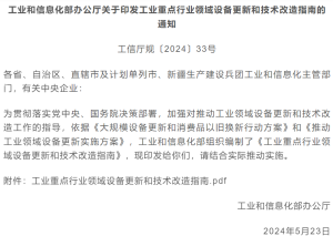 Read more about the article 《工业重点行业领域设备更新和技术改造指南》建材行业政策解读